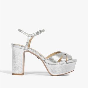 Schutz // NEW Keefa Silver Platform Sandal Heels